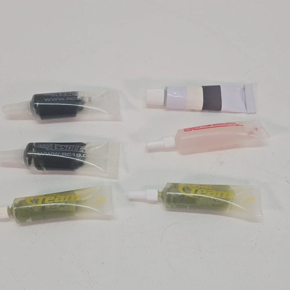 Team Associated Lot Of 6 Grease Tube 4cc Each Black Grease Green Slime Silicone